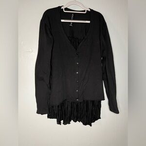 Kaliyana black high low cardigan